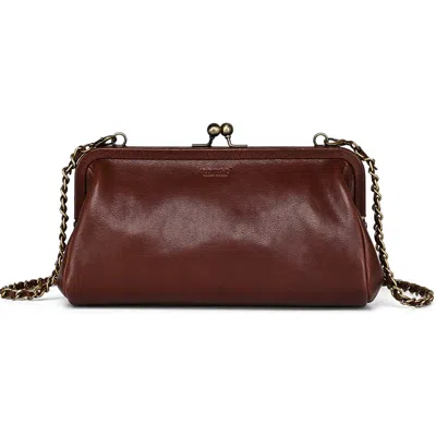 Old Trend Iris Genuine Leather Vintage Frame Crossbody Bag In Brown