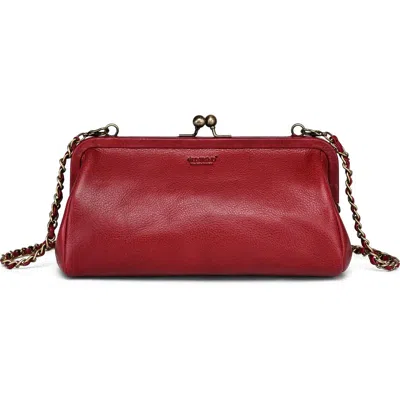 Old Trend Iris Genuine Leather Vintage Frame Crossbody Bag In Burgundy