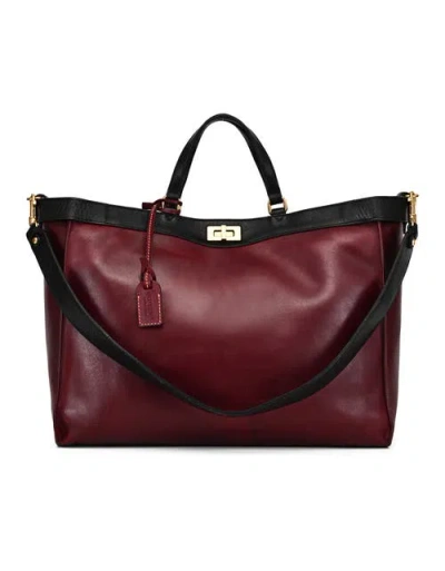 Old Trend Ixia Genuine Leather Jet Set Travel Tote In Burgundy