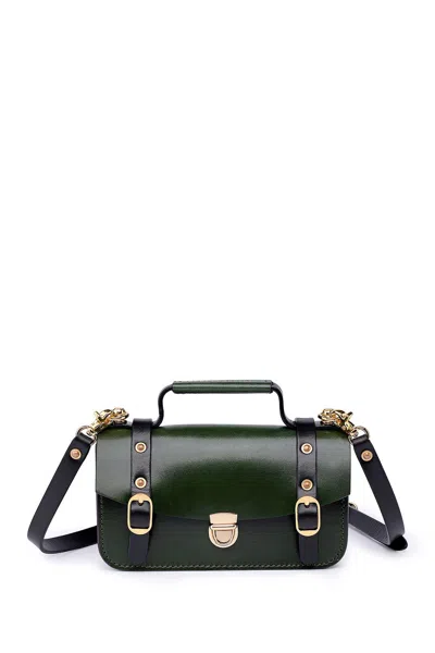 Old Trend Leather Messenger Bag In Kale