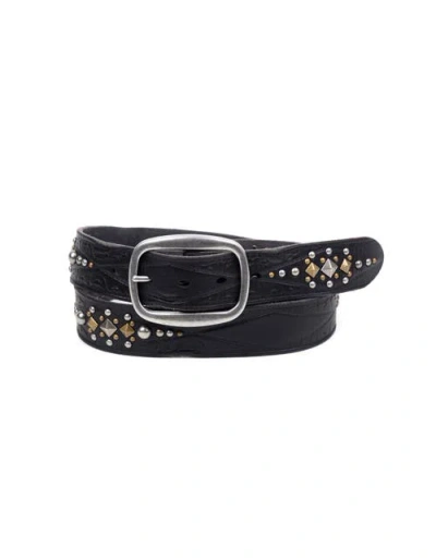 Old Trend Legend Genuine Leather Bold Studded Statement Belt In Black