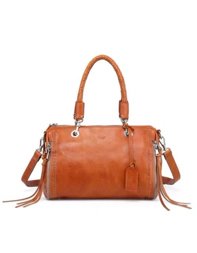 Old Trend Lily Genuine Leather Classic Heritage Satchel In Cognac