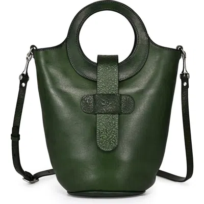 Old Trend Lily Genuine Leather Structured Everyday Bucket Crossbody In Green