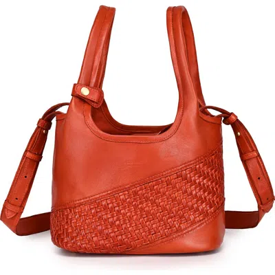 Old Trend Lily Small Handwoven Everyday Leather Tote In Brown
