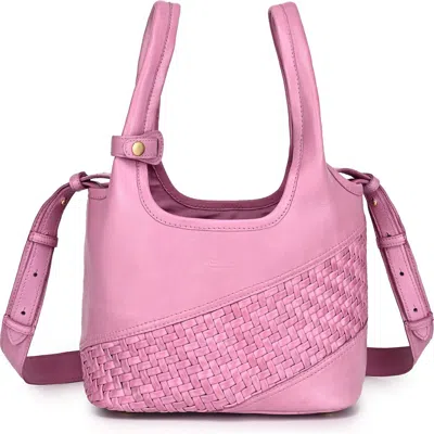 Old Trend Lily Small Handwoven Everyday Leather Tote In Pink