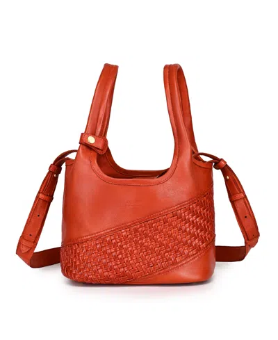 Old Trend Lily Small Handwoven Tote Handbag In Orange