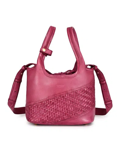 Old Trend Lily Small Handwoven Tote Handbag In Pink