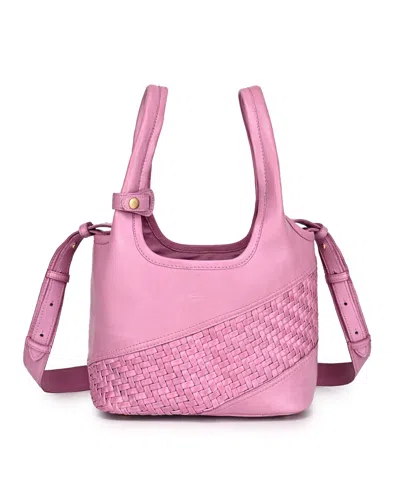 Old Trend Lily Small Handwoven Tote Handbag In Pink