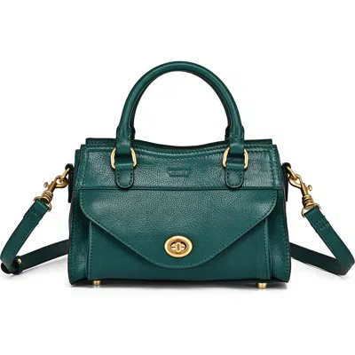 Old Trend Lockwood Genuine Leather Compact Structured Satchel In Green