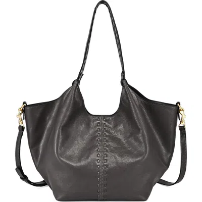 Old Trend Magnolia Genuine Leather Handwoven Convertible Tote In Gray