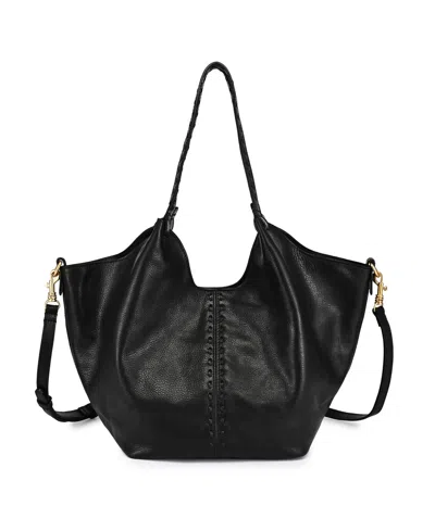 Old Trend Magnolia Handwoven Small Tote Bag In Black
