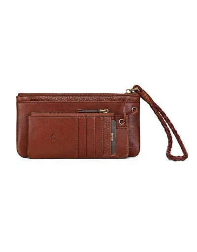 Old Trend Marigold Genuine Leather Modular Rfid Zip Wallet In Brown