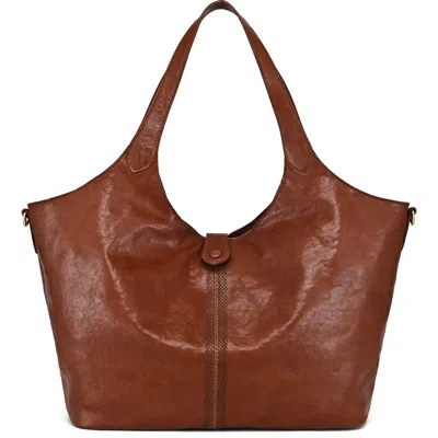 Old Trend Marigold Genuine Leather Spacious Refined Carryall Tote In Brown