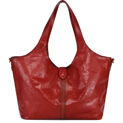 Old Trend Marigold Genuine Leather Spacious Refined Carryall Tote In Burgundy