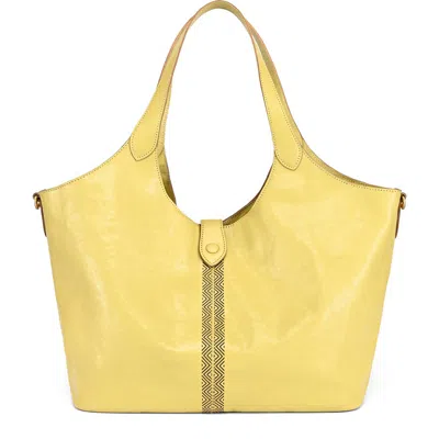Old Trend Marigold Genuine Leather Spacious Refined Carryall Tote In Yellow