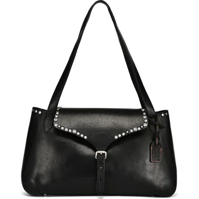 Old Trend Monarda Genuine Leather Minimal Everyday Shoulder Bag In Black