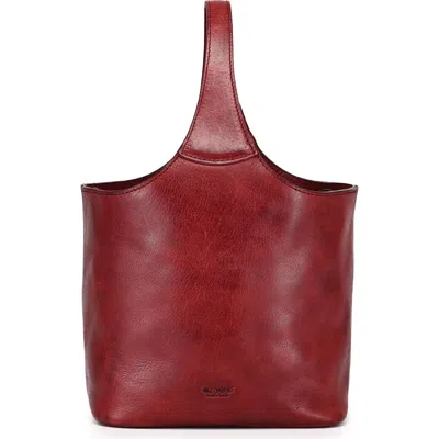Old Trend Napa Genuine Leather Relaxed Handcrafted Basket Bag In Burgundy