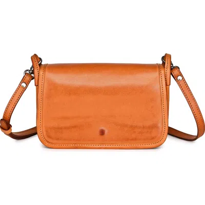 Old Trend Pansy Genuine Leather Slim Everyday Mini Crossbody In Orange