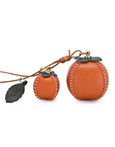 Old Trend Persi Genuine Leather Botanical Fruit Charm In Brown