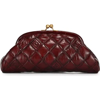 Old Trend Petunia Quilted Leather Beauty Pouch In Burgundy