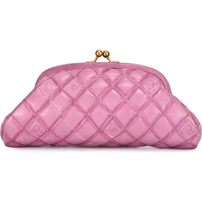 Old Trend Petunia Quilted Leather Beauty Pouch In Pink