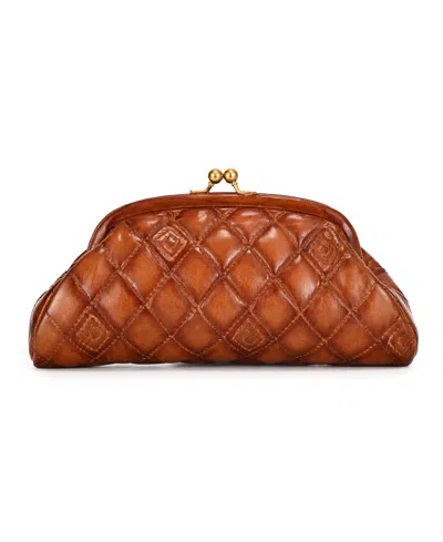 Old Trend Petunia Quilted Mini Beauty Clutch Handbag In Brown