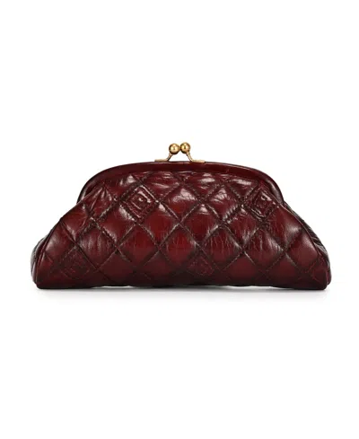 Old Trend Petunia Quilted Mini Beauty Clutch Handbag In Burgundy