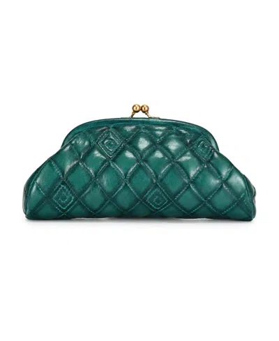 Old Trend Petunia Quilted Mini Beauty Clutch Handbag In Green