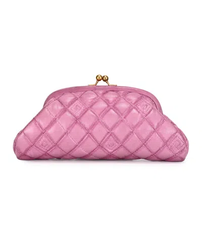 Old Trend Petunia Quilted Mini Beauty Clutch Handbag In Pink