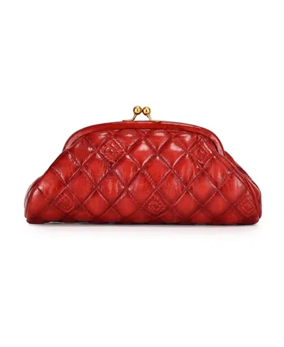 Old Trend Petunia Quilted Mini Beauty Clutch Handbag In Red