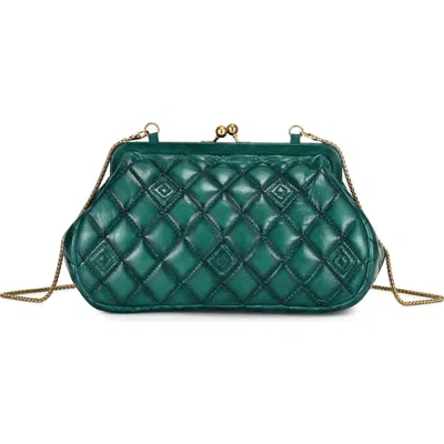 Old Trend Petunia Small Quilted Leather Crossbody In Blue