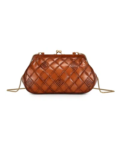 Old Trend Petunia Small Quilted Leather Crossbody Handbag In Brown
