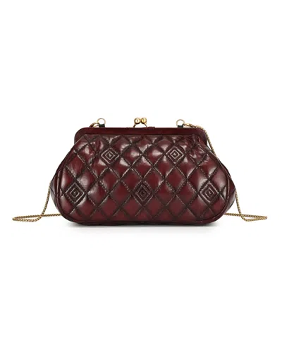Old Trend Petunia Small Quilted Leather Crossbody Handbag In Burgundy