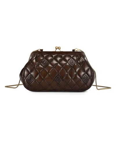 Old Trend Petunia Small Quilted Leather Crossbody Handbag In Brown