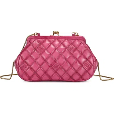 Old Trend Petunia Small Quilted Leather Crossbody In Pink