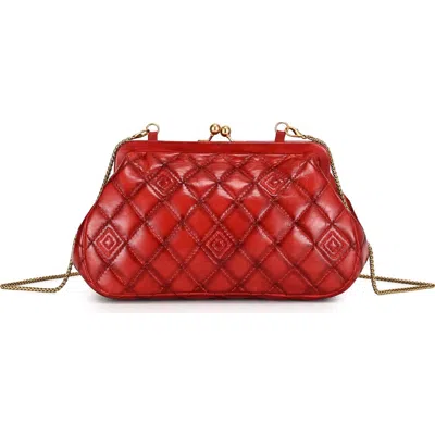 Old Trend Petunia Small Quilted Leather Crossbody In Red