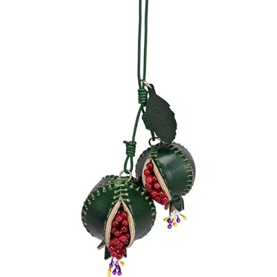 Old Trend Pom Genuine Leather Botanical Fruit Charm In Green