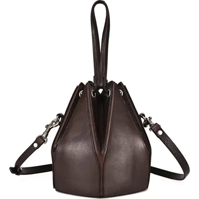 Old Trend Prism Small Convertible Leather Bucket Crossbody In Brown