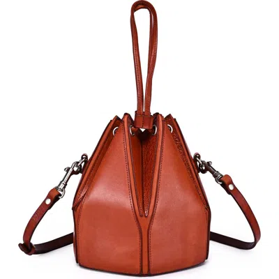 Old Trend Prism Small Convertible Leather Bucket Crossbody In Brown