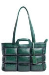 Old Trend Puff Clover Leather Tote Bag In Kale