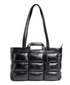Old Trend Puff Clover Leather Tote Bag In Black