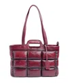 Old Trend Puff Clover Leather Tote Bag In Burgundy