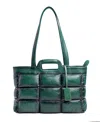 Old Trend Puff Clover Leather Tote Bag In Kale