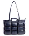 Old Trend Puff Clover Leather Tote Bag In Navy