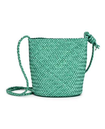 Old Trend Reed Handwoven Mini Crossbody Bag In Green