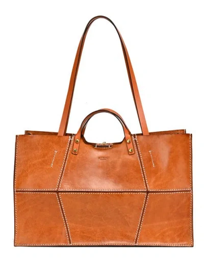 Old Trend Rosa Genuine Leather Spacious Carryall Tote In Caramel