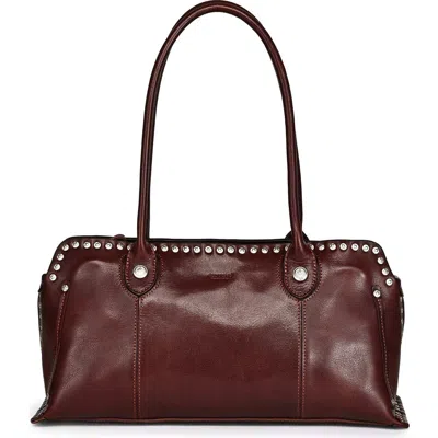 Old Trend Soul Genuine Leather Studded Structured Shoulder Bag In Brown