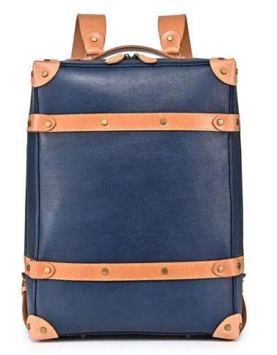 Old Trend Speedwell Small Leather Trunk Backpack In Blue