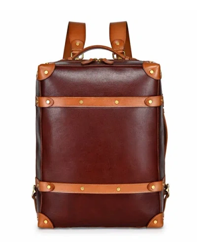 Old Trend Speedwell Small Leather Trunk Backpack In Brown