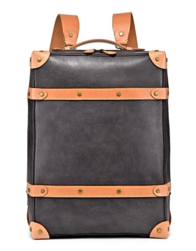 Old Trend Speedwell Small Leather Trunk Backpack In Gray
